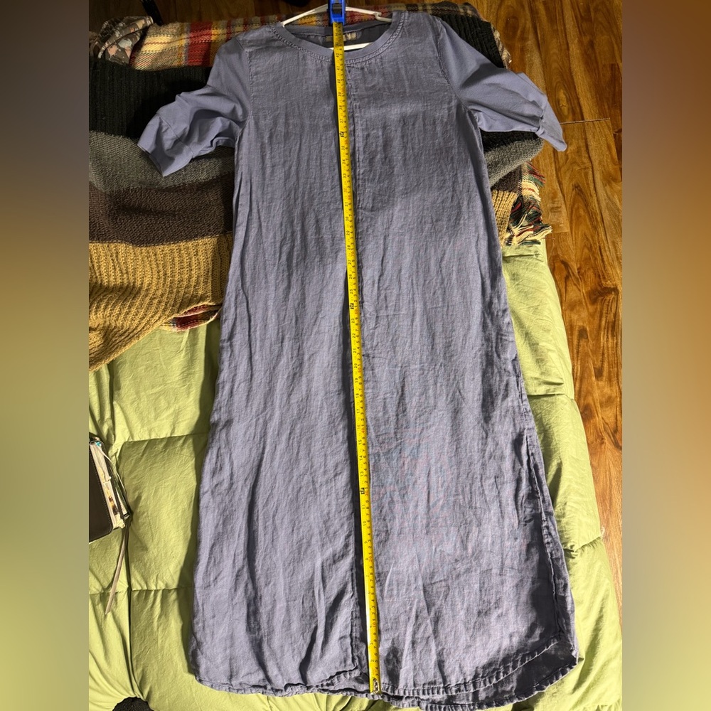 FLAX linen dress SIZE Petite (X-Small) • cornflower blue • NWOT • pockets! 😍 - Picture 16 of 16